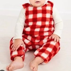 Hanna Andersson Sherpa Overalls Holiday Christmas Red White